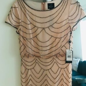 ADRIANNA PAPELL Beaded Blouson Gown